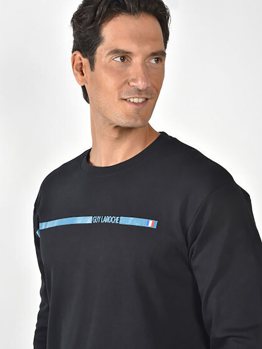 Guy Laroche Pijama de Bărbați de Iarnă Neagră Guy Laroche Pijama de Bărbați de Iarnă Neagră