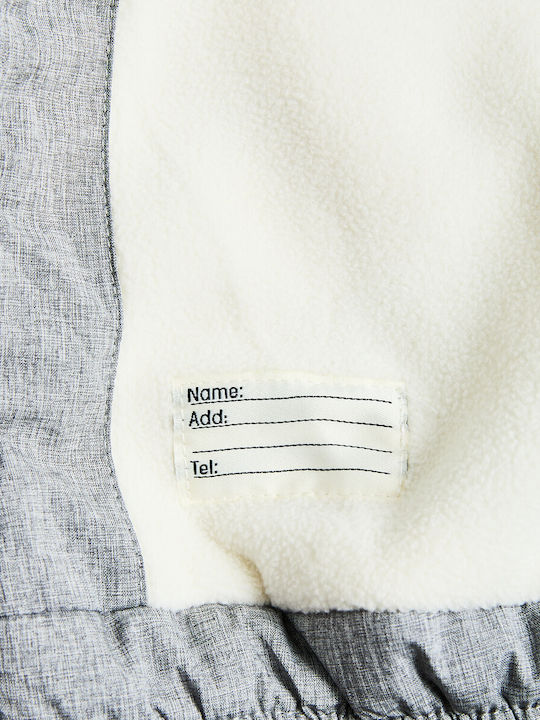 Kids’ Short Grey Fur Coat with Lining & Hood