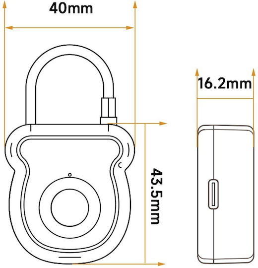 Brass Padlock with Fingerprint White
