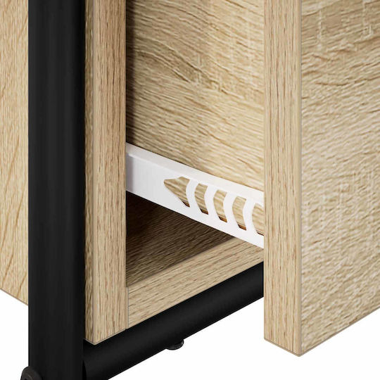 Console Table in Sonoma Oak Wood & Metal L90xW33xH80.5 cm