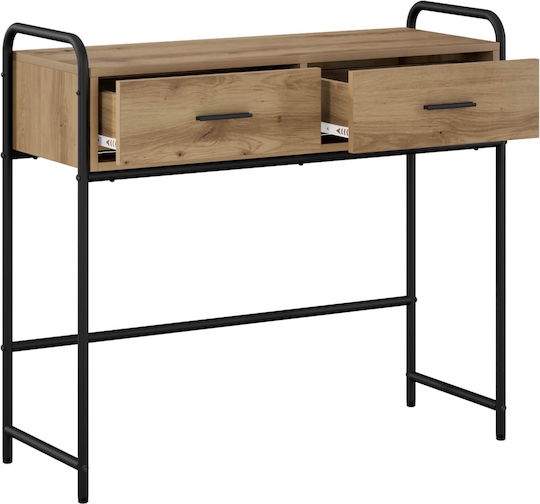 Console Table in Wood & Metal Brown L90xW33xH80.5 cm