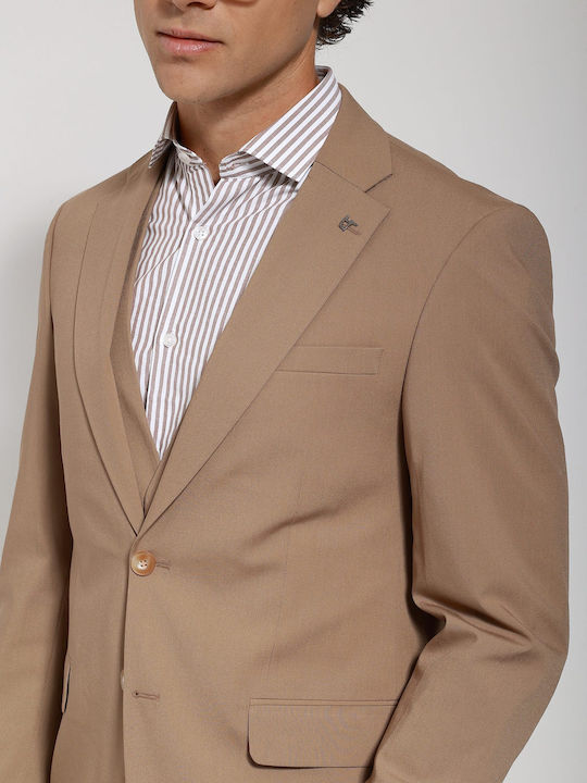 Men's Suit with Vest Camel