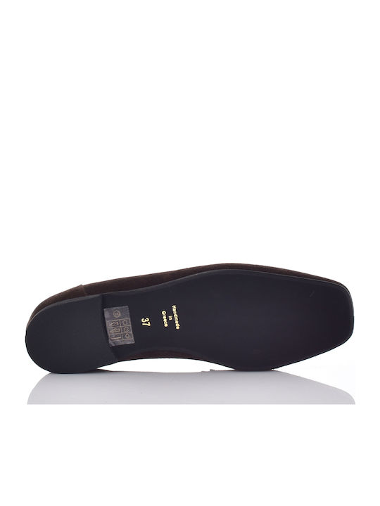 Damen-Loafer aus Wildleder in Braun