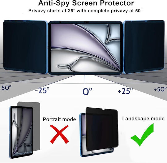 Privacy Tempered Glass Screen Protector Apple Ipad Air 11" M4 2026 7th Gen M3 2025 6th Gen M2 2024
