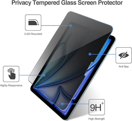 Privacy Tempered Glass Screen Protector Apple Ipad Air 11" M4 2026 7th Gen M3 2025 6th Gen M2 2024