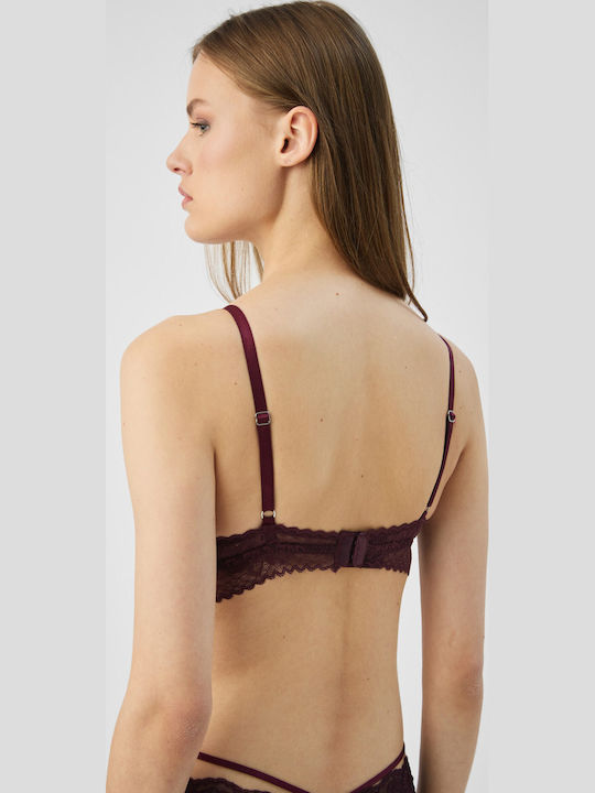 Triangle Women's Bralette with Removable Padding in a Burgundy Shade Triangle Women's Bralette with Removable Padding in a Burgundy Shade