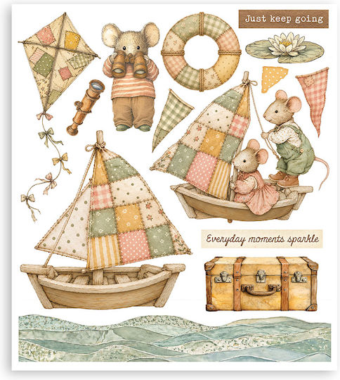 Албум с Декорации Rub-on Комплект 20.5×23 cm Stamperia Cozy Family