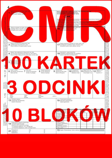 Cmr Waybill 100 Sheets 3 Parts 33 Sets 10 Pcs
