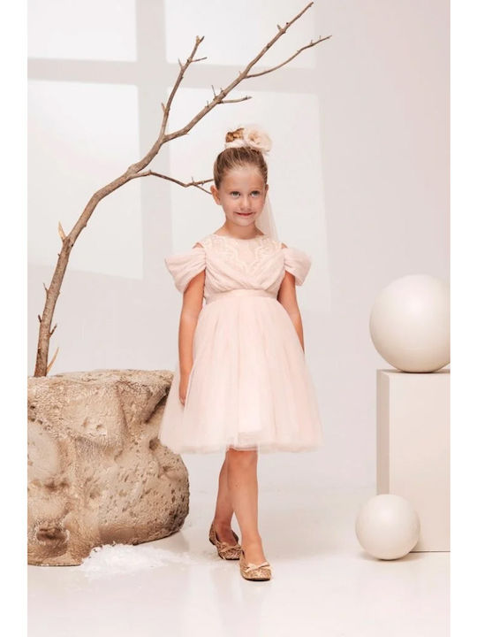 Baby Bloom Ροζ Φόρεμα Βάπτισης