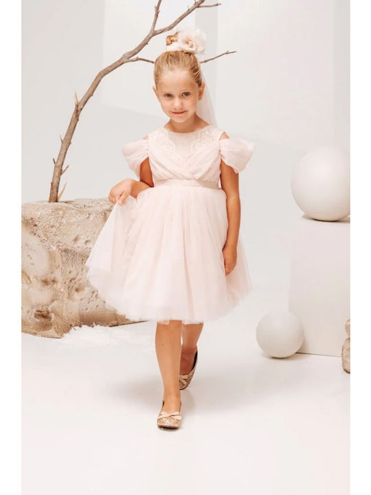 Baby Bloom Ροζ Φόρεμα Βάπτισης