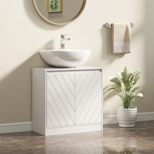 HomCom Blat Fără Lavoar din Melamină L60xA30xÎ59,8cm Alb