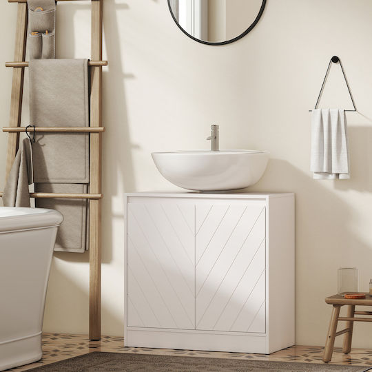 HomCom Blat Fără Lavoar din Melamină L60xA30xÎ59,8cm Alb