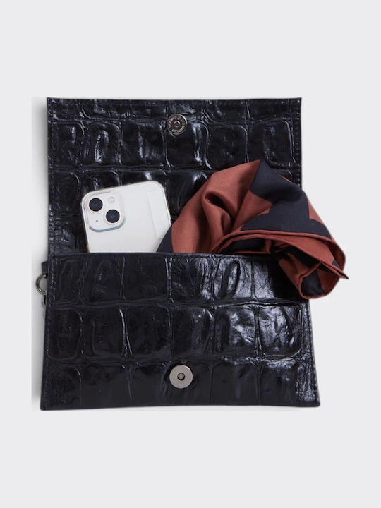 City Girl Croco Γυναικείο Clutch Croco Μαύρο