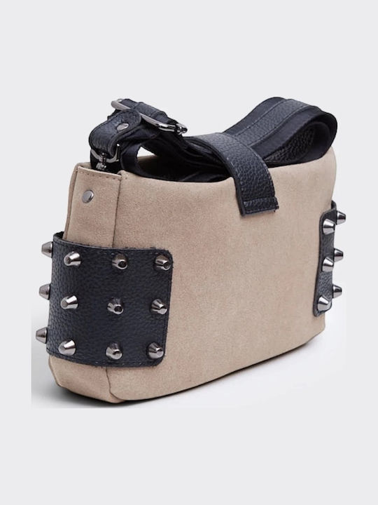 City Lady Δερμάτινο Γυναικείο Clutch Suede Μπεζ