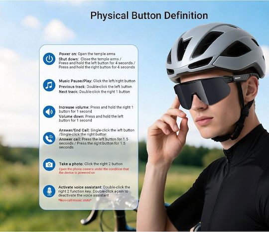 BlackView Fahrradbrille mit schwarzem Rahmen und dunklen Gläsern