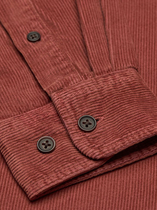 Long Sleeve Corduroy Shirt in Regular Fit Apple Butter