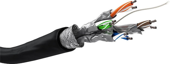 Goobay S/FTP Cat.6 (Gigabit) Καλώδιο Δικτύου Ethernet εξωτερικού χώρου χωρίς ακροδέκτες 100m Μαύρο