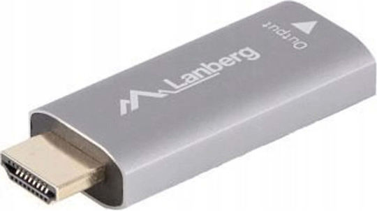 Lanberg AD-HD-DP-01 Μετατροπέας DisplayPort / HDMI male σε DisplayPort female Ασημί