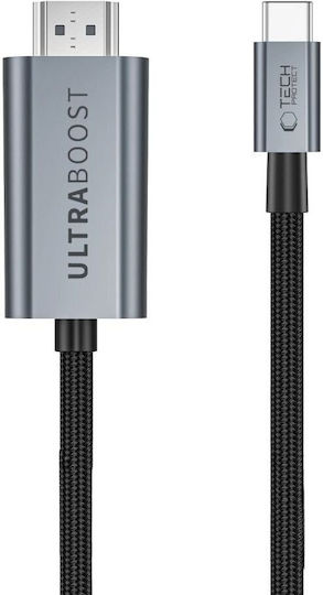 Tech-Protect HDMI 2.1 Καλώδιο HDMI male - USB-C male 3m Γκρι