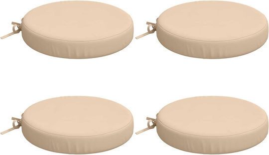 vidaXL Soest Round Garden Chair Cushions Cream 4 pcs 35x35 cm