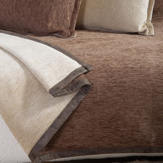 Nef-Nef Homeware Tanger Armchair Throw L180xW180cm Brown/Ecru