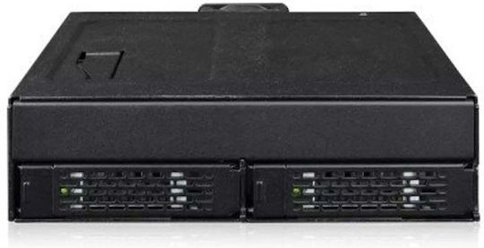 Icy Dock Hard Drive Case for 2 Hard Drives 2.5" SATA III NVME with connection U.2 in Schwarz color