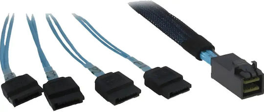 Inter-tech Festplattenkabel SFF 8643 4x Sata Sas 0,7m Crossover
