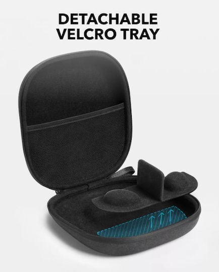 Husă de Transport pentru Căști Over-Ear Soundcore Neagră Husă Rezistentă EVA Protecție la Șocuri Apă Praf Husă Interioară pentru Cabluri Accesorii