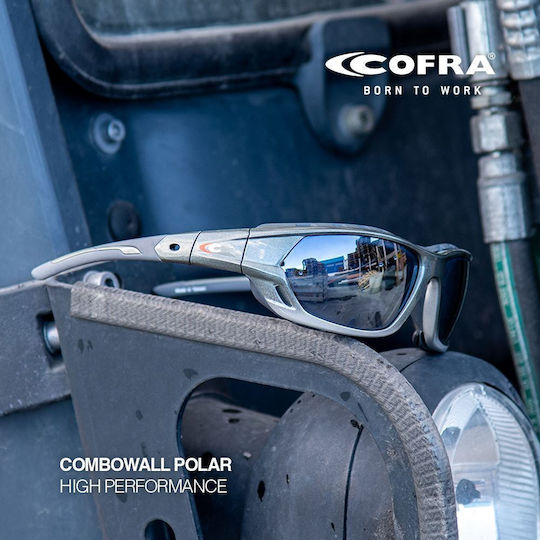 Polarisierende Schutzbrille Cofra Combowall Polar Silver