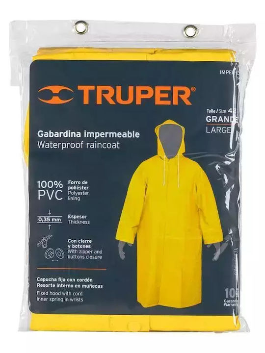 Costum impermeabil din PVC-Poliester, galben fluorescent