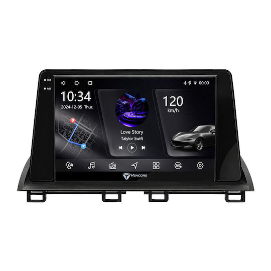 Vencore 3236-10005-0233b Android-15-Multimedia-Display 9" Px5s Octa-Core 2 GB/32 GB IPS-Frontblende CarPlay Android Auto 360°-Kamera-Unterstützung Mazda 6 2008–2012 – Schwarz 3236-10005-0233b