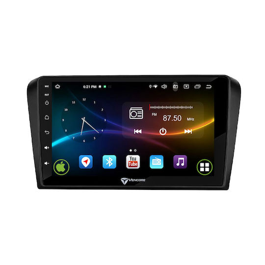 Vencore 3236-10007-0245b Android-15-Multimedia-Display 9" 9109a Mtk6762 Octa-Core 2 GB/32 GB IPS-Frontblende CarPlay Android Auto Rückfahrkamera-Unterstützung AHD Mazda 3 2004–2009 – Schwarz 3236-10007-0245b