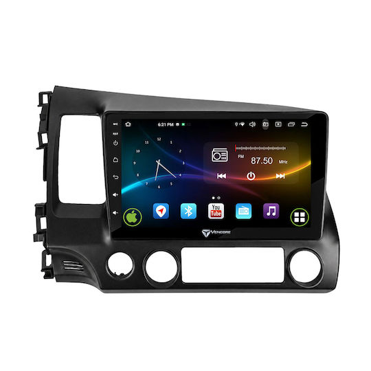 Vencore 3236-10008-0242b Android 15 Multimedia-Display 10,1" 9109a Mtk6762 Octa-Core 2 GB/32 GB IPS-Frontblende CarPlay Android Auto Unterstützung Für Rückfahrkamera AHD Honda Civic 2006–2011 – Schwarz 3236-10008-0242b