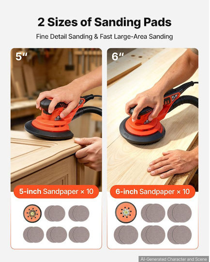 YSGDSGJBS56ISVQQL001V2 Eccentric Sander 127mm Electric 400W with Speed Setting