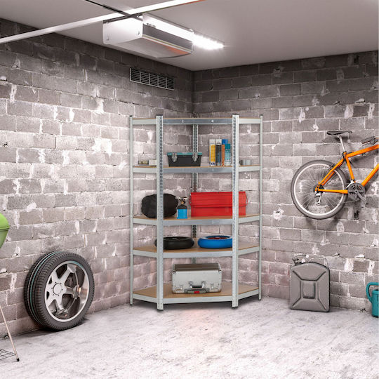 Relaxdays Galvanized Corner Heavy-duty Shelf 5 Levels