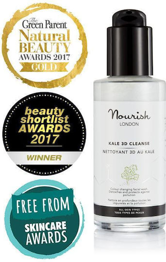 Nourish London Kale 3D Cleanse Colour Changing Facial Wash All Sk Gel Cleansing Face 100ml