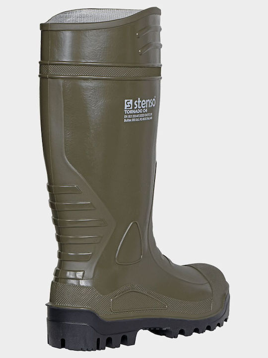 Stenso Rutschfest Arbeitssicherheitsstiefel mit Fell Grün