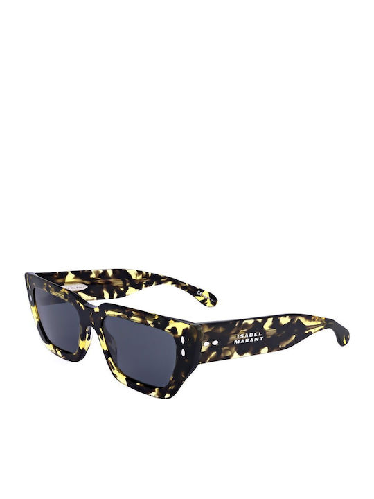 Women's Sunglasses with Brown Plastic Frame and Gray Gradient Lens