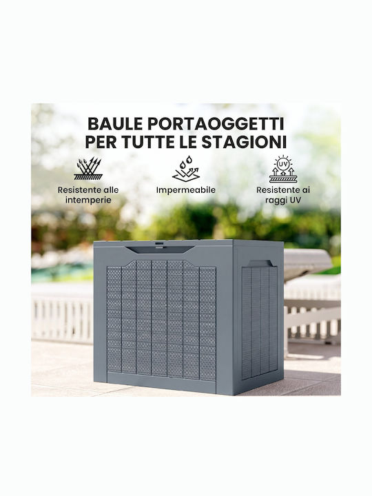 Outsunny Grey Polypropylene Outdoor Storage Box L56xW41xH50cm