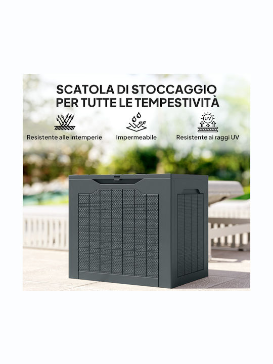Outsunny Grey Polypropylene Outdoor Storage Box L56xW41xH50cm