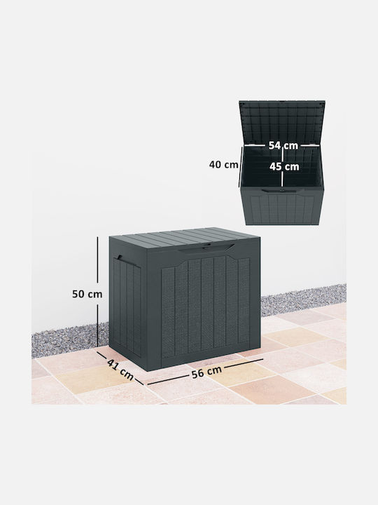 Outsunny Grey Polypropylene Outdoor Storage Box L56xW41xH50cm