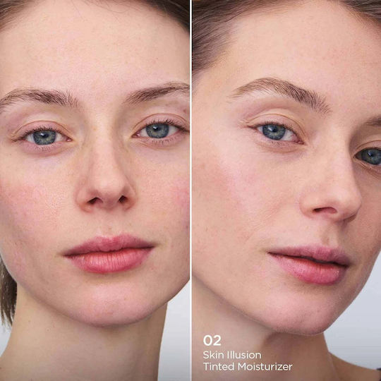 Skin Illusion 02 24ωρη Ενυδατική Κρέμα Προσώπου Ημέρας με Χρώμα και SPF25 40ml