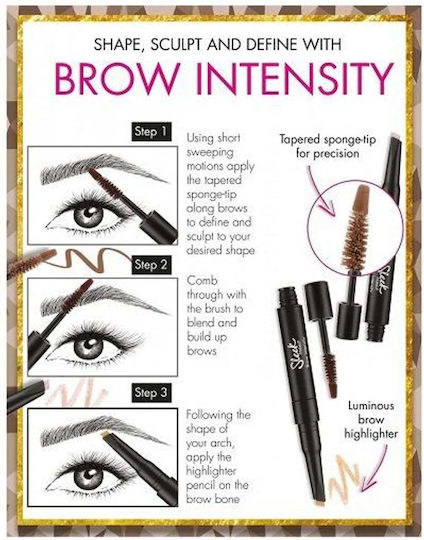 Sleek Makeup Brow Intensity Mascara & Highlighter 2-in-1 Medium Rose 3 Ml