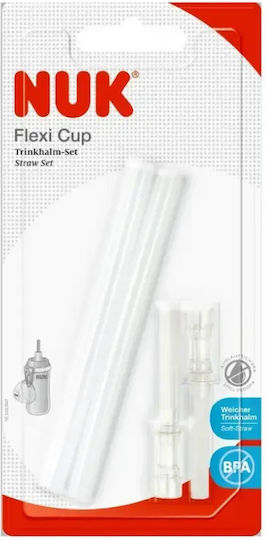 Nuk Transparent Replacement Straws Flexi Cup Flexi Cup Silicone for 24+ Months 2 Pieces