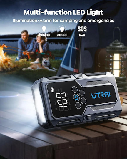 Utrai JS-9 Portable Car & Motorcycle Battery Jump Starter 15000mAh with Power Bank / USB / Pump / Flashlight 12V