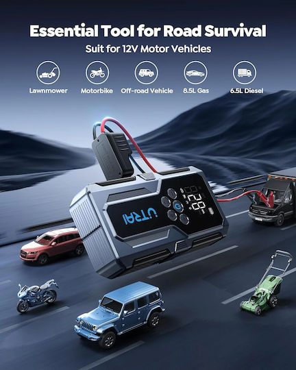 Utrai JS-9 Portable Car & Motorcycle Battery Jump Starter 15000mAh with Power Bank / USB / Pump / Flashlight 12V