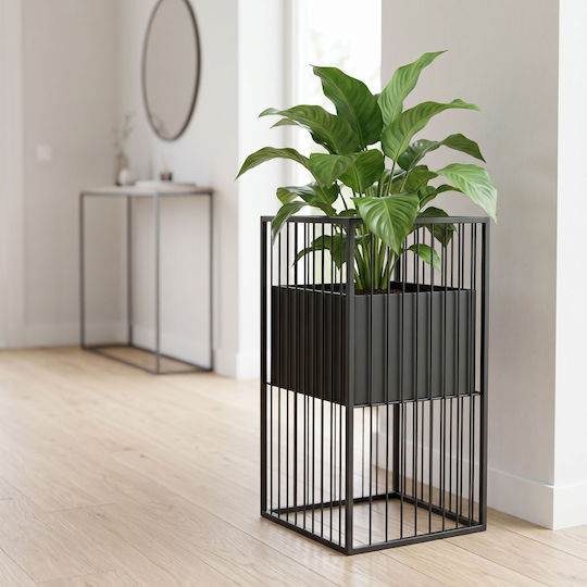 Relaxdays Βάση Γλάστρας Μεταλλική Μαύρη 61x30.5x30.5εκ.