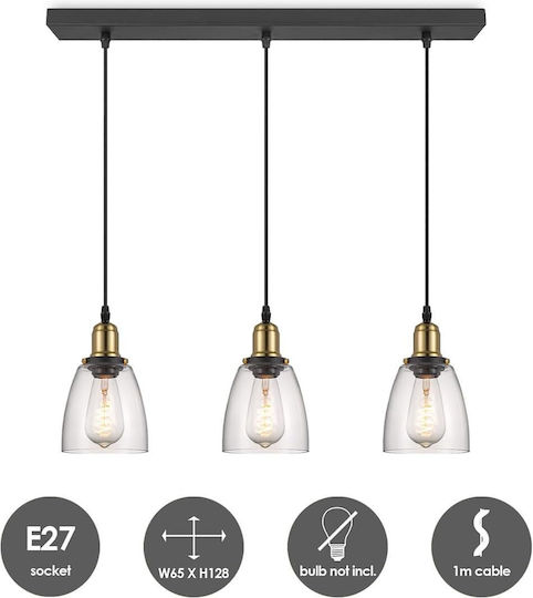 Lampa Κρεμαστό Φωτιστικό Μαύρο 65x65x128εκ.