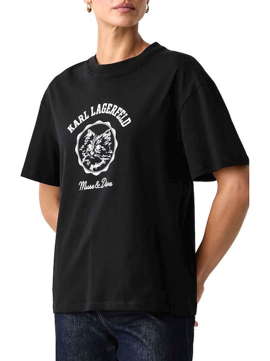 Ikon Γυναικείο Oversized T-shirt Μαυρο