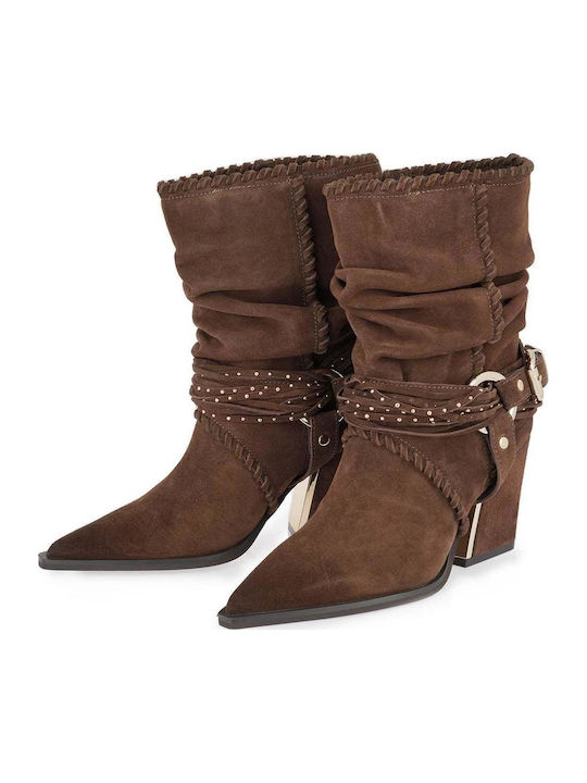 Brown Suede Women's Ankle Boots
